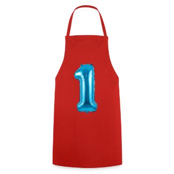 1st Birthday, First Birthday Balloon Blue - Cooking Apron - red - Front - AI Model Male 185 dark (185cm)