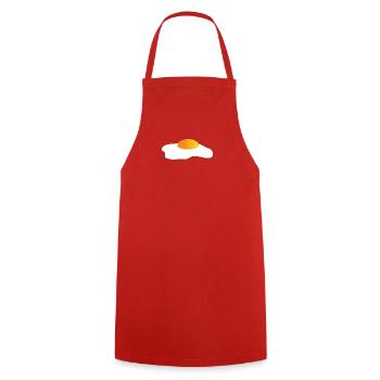Spiegelei Minimal-Icon Gelborange - Kochschürze - Rot - Vorne - AI Model Male 185 dark (185cm)