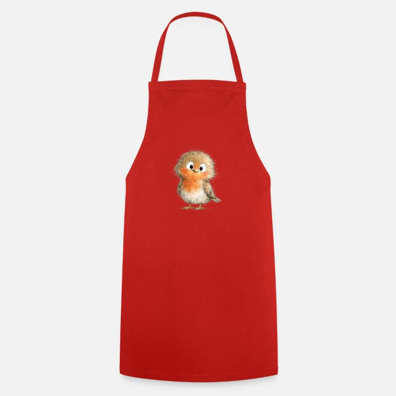Cute Robin. - Cooking Apron - red