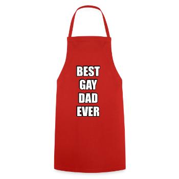 Meilleur T-shirt de Typographie Meilleur Papa Gay Jamais - Tablier de cuisine - rouge - Devant - AI Model Male 185 dark (185cm)