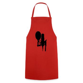 mikrofon design - Kochschürze - Rot - Vorne - AI Model Male 185 dark (185cm)