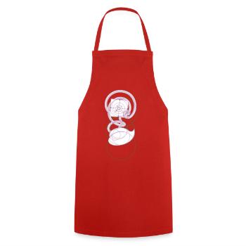 Bloom in balance – the Golden Ratio Flower - Cooking Apron - red - Front - AI Model Male 185 dark (185cm)