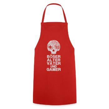 Gamer Gamer Nerd Father Saying Father's Day Funny - Cooking Apron - red - Front - AI Model Male 185 dark (185cm)