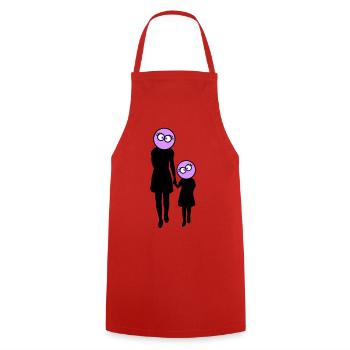 Familie Silhouette Liebe Kinder Eltern Mama Papa - Kochschürze - Rot - Vorne - AI Model Male 185 dark (185cm)