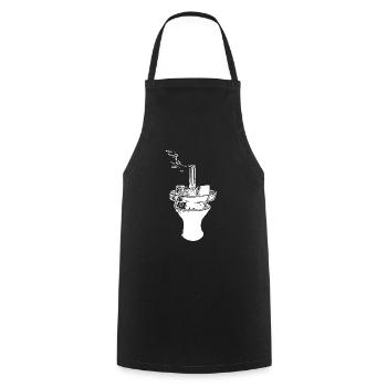 Shisha hookah head - Cooking Apron - black - Front - AI Model Male 185 dark (185cm)
