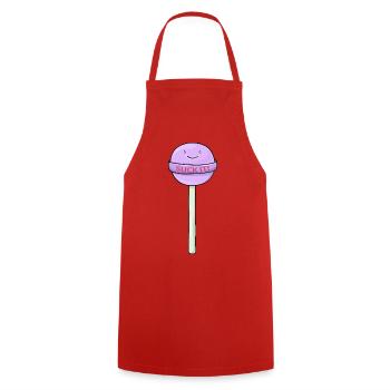 Sucette mignonne avec un dessin animé drôle - Tablier de cuisine - rouge - Devant - AI Model Male 185 dark (185cm)