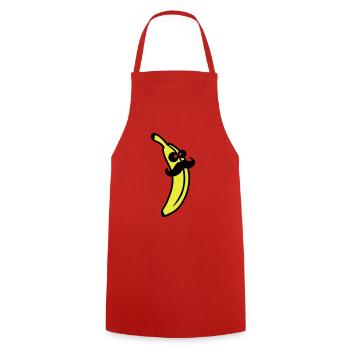 Sir Mustache Banana - Kochschürze - Rot - Vorne - AI Model Male 185 dark (185cm)