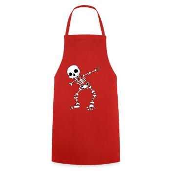 Lustiges Dab Dance Skelett I Knochen I Halloween - Kochschürze - Rot - Vorne - AI Model Male 185 dark (185cm)