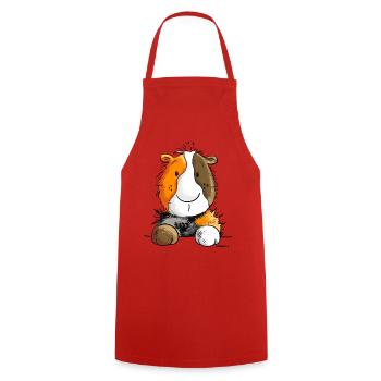 Kleines Meerschweinchen - Comic - Nager - Tiere - Kochschürze - Rot - Vorne - AI Model Male 185 dark (185cm)