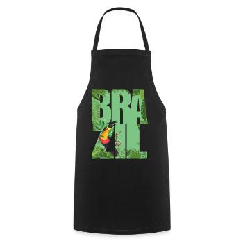 Brésil - Tablier de cuisine - noir - Devant - AI Model Male 185 dark (185cm)