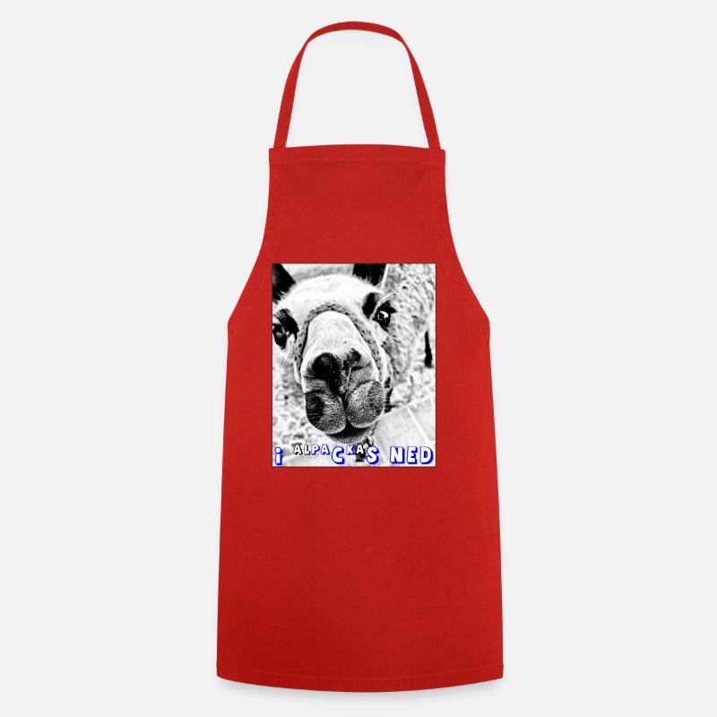 ALPACA, i packs ned, I don't pack that, puns - Cooking Apron - red