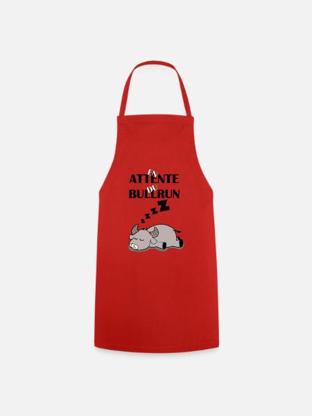 taureau endormi en attente de bullrun - Tablier de cuisine - rouge