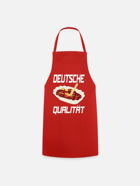 Deutsche Qualität lustiges Currywurst-Design. - Kochschürze - Rot