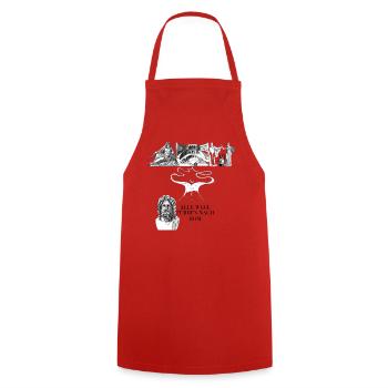 Tous les chemins mènent à Rome – conception ancienne - Tablier de cuisine - rouge - Devant - AI Model Male 185 dark (185cm)
