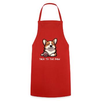 Talk To The Paw Corgi Corgis Welsh Corgi Corgifan - Cooking Apron - red - Front - AI Model Male 185 dark (185cm)