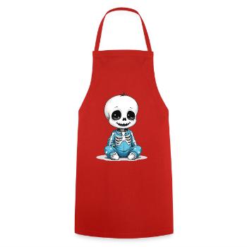 Skeleton baby in blue pajamas - Cooking Apron - red - Front - AI Model Male 185 dark (185cm)