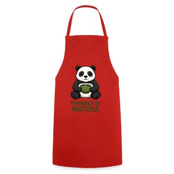 Panda mit Matcha-Becher - Kochschürze - Rot - Vorne - AI Model Male 185 dark (185cm)