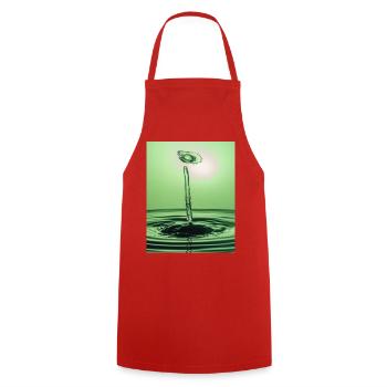 Abstrait liquide vert - Tablier de cuisine - rouge - Devant - AI Model Male 185 dark (185cm)