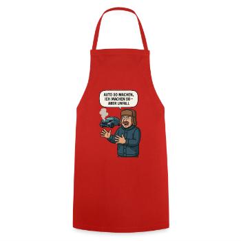 accident humour voiture dire illustration - Tablier de cuisine - rouge - Devant - AI Model Male 185 dark (185cm)