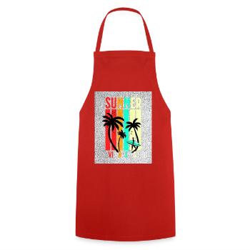 Summer Vibez - Kochschürze - Rot - Vorne - AI Model Male 185 dark (185cm)