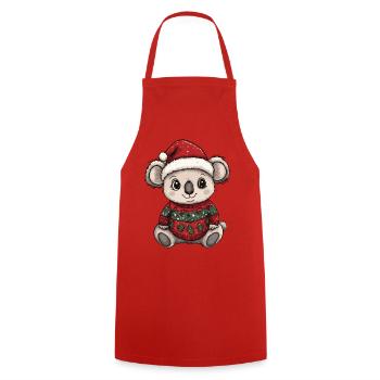 Noël de Noël avec les koalas - Tablier de cuisine - rouge - Devant - AI Model Male 185 dark (185cm)