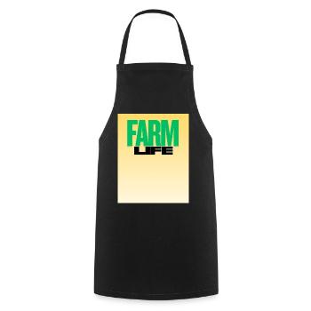 Farm Life Bold Typography - Cooking Apron - black - Front - AI Model Male 185 dark (185cm)