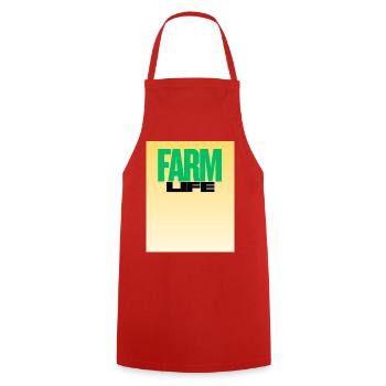 Farm Life Bold Typography - Cooking Apron - red - Front - AI Model Male 185 dark (185cm)