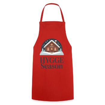 Hygge Season Cozy Winter Cabin Danish Lifestyle - Cooking Apron - red - Front - AI Model Male 185 dark (185cm)