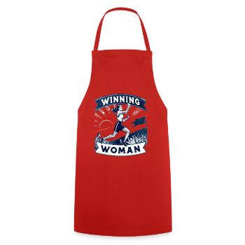 Winning Woman | Jogging - Cooking Apron - red - Front - AI Model Male 185 dark (185cm)