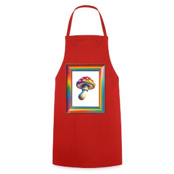 Nature is the Trip - Fliegenpliz near Goa - Cooking Apron - red - Front - AI Model Male 185 dark (185cm)