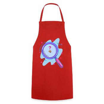 Searching for the brain with a magnifying glass - Cooking Apron - red - Front - AI Model Male 185 dark (185cm)