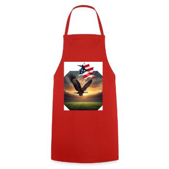 Aigle patriotique dans le stade - Tablier de cuisine - rouge - Devant - AI Model Male 185 dark (185cm)