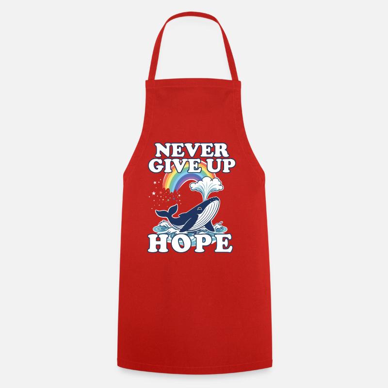 Never give up Hope  - Kochschürze - Rot