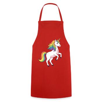 Licorne à crinière arc-en-ciel - Tablier de cuisine - rouge - Devant - AI Model Male 185 dark (185cm)