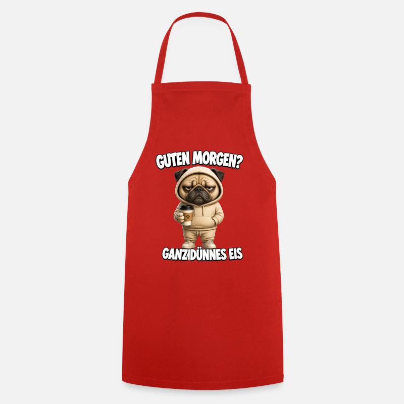 Lustiges Morgenmuffel Design mit Kaffee - Kochschürze - Rot