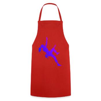 Gift idea for the mountaineer with bouldering - Cooking Apron - red - Front - AI Model Male 185 dark (185cm)