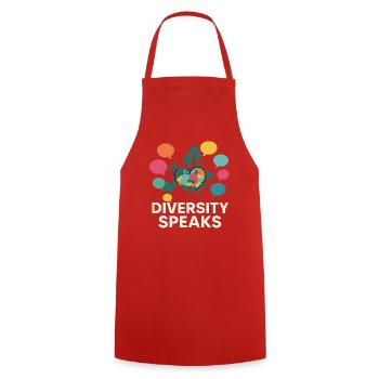 Diversity meets globe - Cooking Apron - red - Front - AI Model Male 185 dark (185cm)