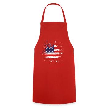Art de drapeau américain en éclaboussures - Tablier de cuisine - rouge - Devant - AI Model Male 185 dark (185cm)