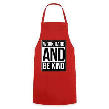 Work Hard And Be Kind Inspirierend Fleiß Güte Logo - Kochschürze - Rot - Vorne - AI Model Male 185 dark (185cm)