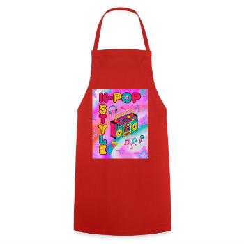 K‑Pop Style - Tablier de cuisine - rouge - Devant - AI Model Male 185 dark (185cm)