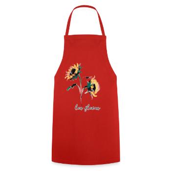 Sunflower Brushstroke Les Fleurs - Cooking Apron - red - Front - AI Model Male 185 dark (185cm)