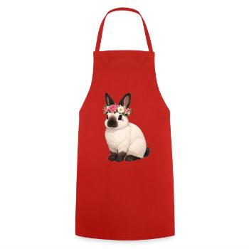 Kalifornier Kaninchen - Kochschürze - Rot - Vorne - AI Model Male 185 dark (185cm)