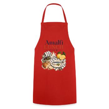 Amalfi Lunch Club Italy Mediterranean - Cooking Apron - red - Front - AI Model Male 185 dark (185cm)