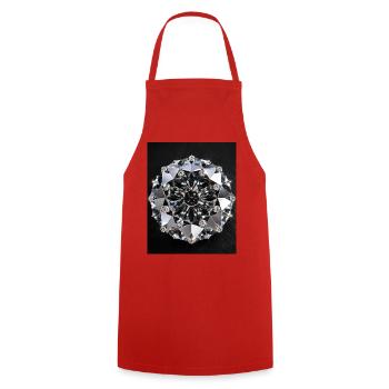 Diamond Geometric Mandala - Cooking Apron - red - Front - AI Model Male 185 dark (185cm)
