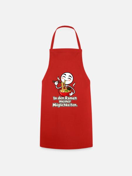 Ramen-Wortspiel – Strichmännchen - Kochschürze - Rot