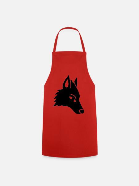 Wolf's Head Manga (schwarz) - Kochschürze - Rot