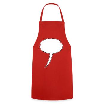 Sprechblasen-Skizze Outline - Kochschürze - Rot - Vorne - AI Model Male 185 dark (185cm)