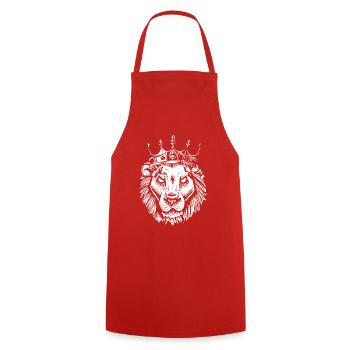 Couronne de roi lion - Tablier de cuisine - rouge - Devant - AI Model Male 185 dark (185cm)