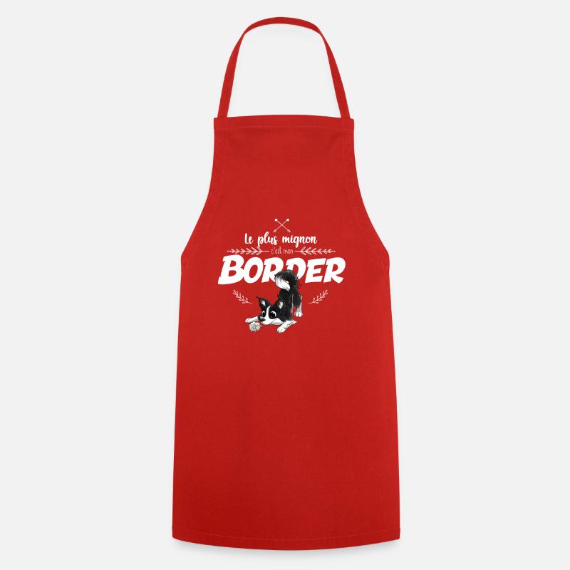 Ce modèle existe aussi avec texte blanc ou noir. - Tablier de cuisine - rouge