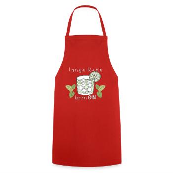 Erfrischender Gin – stilvolles Glas mit Minze und - Kochschürze - Rot - Vorne - AI Model Male 185 dark (185cm)
